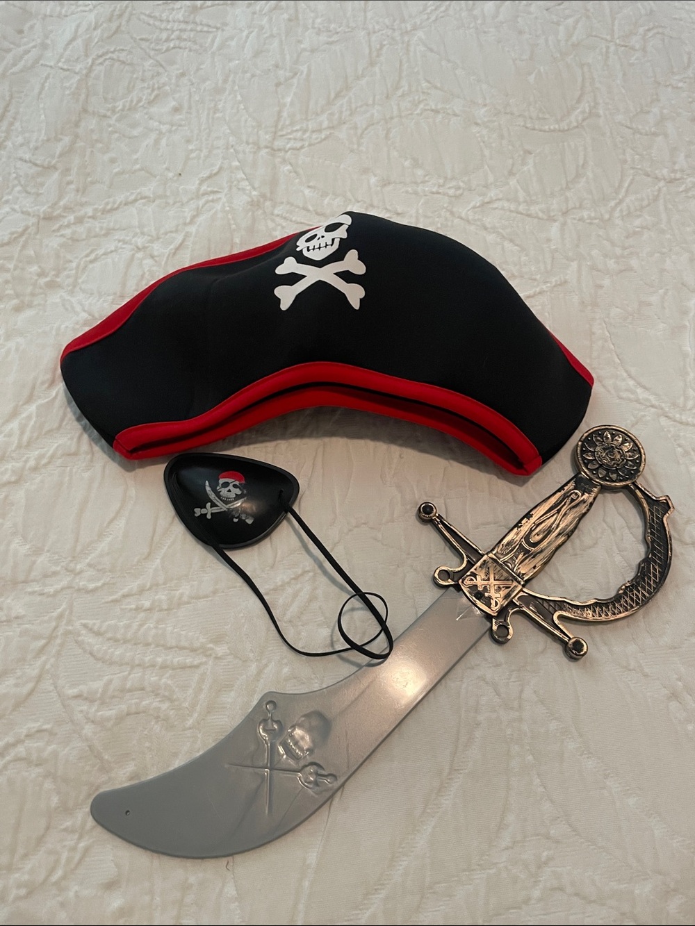 Kids Pirate Hat and Eye Patch Set - Black and Red